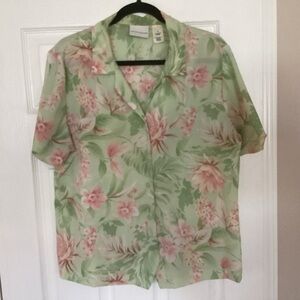 Alfred Dunner Size 14  Hawaiian Print Blouse